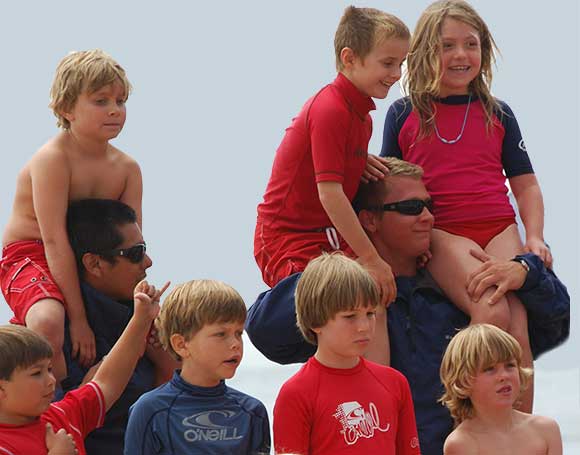 Jr. Lifeguards on shoulders of lifeguards